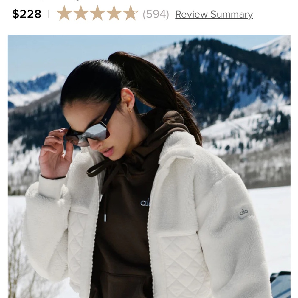 ALO Yoga Women's Cream Teddy Jacket